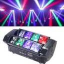 Mini Spider Moving Head Light 8x5W Beam LED Stage Lights RGBW Sound Activated DMX-512 Control for DJ Party Bar Disco Show Wedding Event Stage Lighting