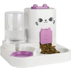 Gravity Pet Feeder Water Dispenser Combo for Cats & Dogs 2-in-1 Automatic Food & Water Station, Large Capacity, Non-Slip Base, Easy to Clean, Travel Ready (red)