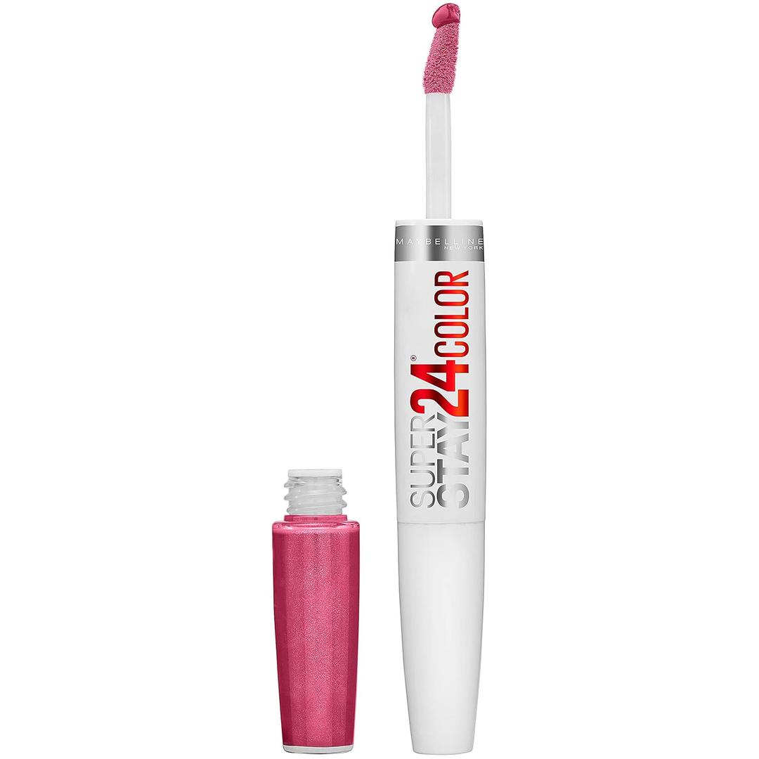 Maybelline Super Stay 24, 2-Step Liquid Lipstick Makeup, Long Lasting Highly Pigmented Color with Moisturizing Balm, Wear On Wildberry, Mauve Pink, 1 Count (0.08 Fl Oz (Pack of 1))