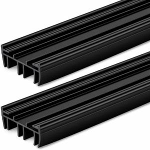 Pushglossy 2 Pcs 36" Slide on Door Sweep 1-3/4" Wide Vinyl Weatherstrip Seal for Exterior Doors, Energy Efficient Draft Stopper, Easy Slide in Installation, Blocks Dust/Insects/Noise(Black)