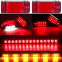 LED Boat Trailer Lights, Submersible LED Trailer Light Kit w/Wiring Harness Combined Stop Tail Lights, Amber Side Marker Lights, 3rd Light Bar for Camper Truck Snowmobile Over 80" Inches