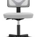 Sweetcrispy Office Computer Desk Chair, Ergonomic Low-Back Mesh Rolling Work Swivel Chairs with Wheels, Armless Comfortable Seat Lumbar Support for Home, Bedroom, Study, Student, Adults, Grey