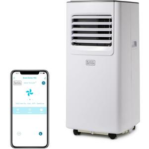 BLACK+DECKER 8,000 BTU Portable Air Conditioner with Wifi & Remote Control, 3-1-in AC, Fan & Dehumidifier, with App, Alexa & Google Assistant, Window Kit