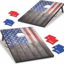 Wild Sports Stars & Stripes Cornhole Board Set, 2 Boards & 8 Bean Bags Pre-Assembled Bean Bag Toss, Built-In Handle, All-Weather Bean Bags, Outdoor Games, Yard Games, Backyard & Tailgates couple dings and scuffs