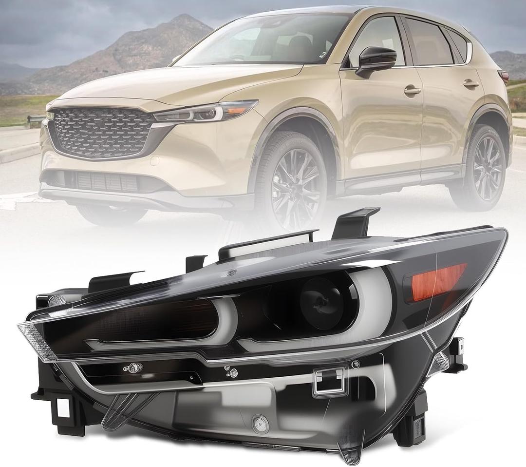 Driver Side Headlight w/AFS Compatible with CX5 CX-5 2022 2023 2024 2025 Front Projector Headlamp KPF351041C KPF151030 Left