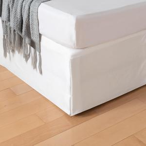 Pleated Bed Skirt Queen Size, Tailored Dust Ruffle 12 Inch Drop Easy Fit, Pleated Grid Plaid Bedskirts, Machine Washable, Anti-Slip, Microfiber, No Split Corners-White