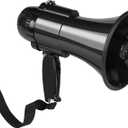 30 Watt Power Portable Megaphone Bullhorn Speaker Voice, Siren/Alarm and 240S Recording with Volume Control and Strap (Black)