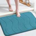 Flamingo P Memory Foam Bath Mat Rug, Non Slip Quick Dry Shower Mats for Bathroom,24x36,Dark Teal