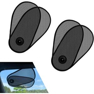 2PCS Car Side Windows Shades, Anti-glare Suction Cup Door Side Sunshade, Adjustable & Rotatable Baby Sunshade, Universal for Driver Passenger Rear Windows (Black)