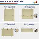 Windscreen4less 8'W x 6'H Outdoor Roll Up Foldable Shade Fabric UV Blockage Roller Shade for Deck Pergola Yard Gazebo Patio (Beige), 96"W x 72"H