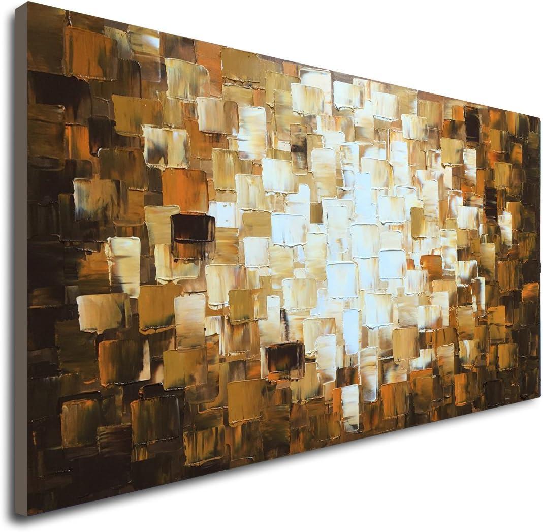 Textured Abstract Oil Paintings on Canvas Modern Art Decor for Wall (48L" x 24W")