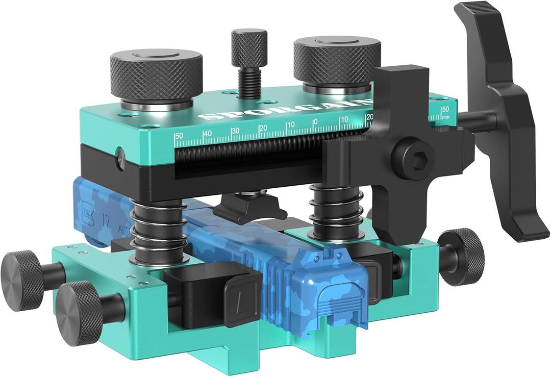 Heavy-Duty Pistol Sight Pusher Tool for Handguns Front and Rear Sight Removal Adjustment, Fits Most Slides (Cyan)