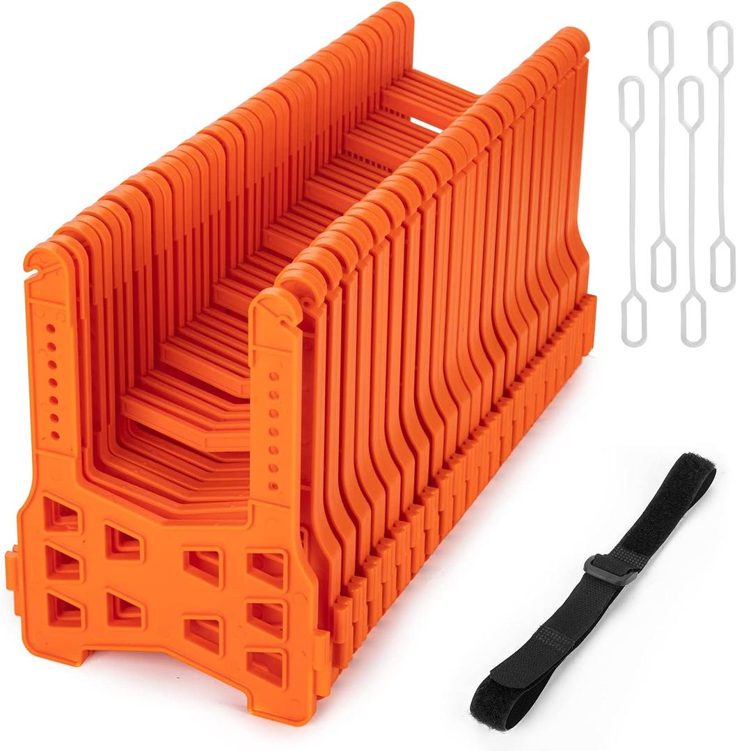 WELLUCK RV Sewer Hose Support 20FT, Adjustable Height, RV Sewer Support with Secure Rubber Band and Carry Strap for Travel Trailers, Campers and Motorhome, Blaze Orange Color Never Trip or Forget