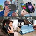 TUCCH Wallet Case for iPhone 17e, Case for iPhone 16e, Magnetic PU Leather Kickstand Flip Cover 4 Card Slot Shockproof TPU Inner Shell, [RFID Blocking] Folio Cover for iPhone 17e/16e 6.1", Light Blue