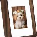 Wooden Small Picture Frames 3.5x5 inch, with Mat to fit Photo 5x7cm, Natural Walnut Wood 5x3.5 inch Photo Frames, Home Decor Tabletop Mini Photo Picture Frame (Walnut)