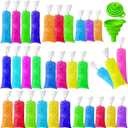 1002 Pcs Ice Lolly Bags Disposable Ice Cream Mold Bags with Silicone Funnel, 3 Size Candy DIY Pouch for Making Yogurt, 2x12 Inch, 3x12 Inch, 3x10 Inch