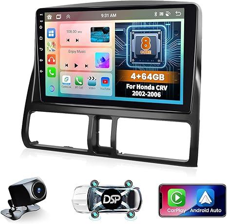 Hikity for 20022006 Honda CRV Android 13 Radio, 9 Inch Touch Screen CRV Stereo Dash Kit, Wireless Carplay Android Auto, inDash GPS Navigation, WiFi, Bluetooth, FM, Backup Cam