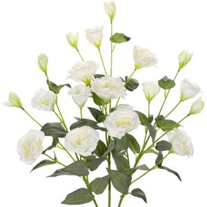 34.5" White Artificial Flowers Silk Fake Flower 3Pcs Eustoma Lisianthus Flowers with Long Stem Faux Flowers Arrangement Branch with 4 Heads for DIY Wedding Party Centerpiece Bouquet Table Home Decor