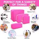 UIXIZQ Mini Makeup Pouch for Purse, Small Cosmetic Bag Pouch Nylon Travel Toiletry Organizers for Women Girls, Cute Zipper Pouch Coin Purse Preppy Storage Bag for School Work(Mini-Bubblegum)