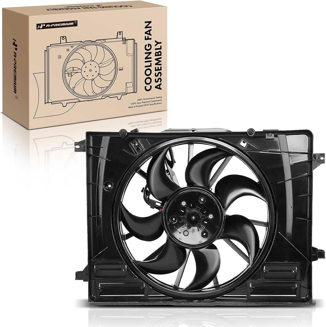 A-Premium Engine Radiator Cooling Fan Assembly with Brushless Motor Compatible with Genesis Models - G70 2019 2020 2021 2022 2023, 2.0L