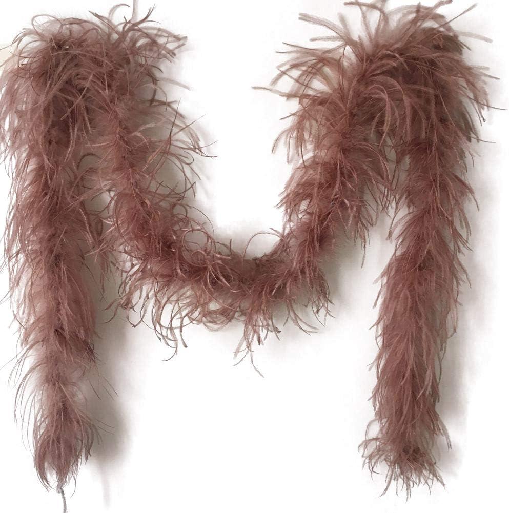 Sowder 72inch Length 1ply Feather Boa for Wedding/Party Decoration, Feather Scraf (Brown)