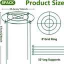 DAYUMKOU 8 Pack Peony Cages and Supports, 14" D x 24" H, 8pc 14"x24"