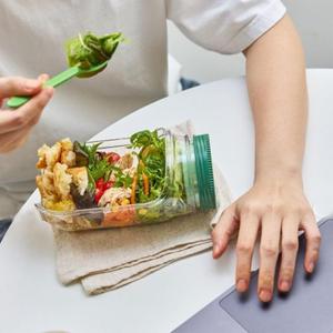 Salad Pod, Portable Salad Container, Salad Jar Mason Side Open, with Leakproof Dressing, Independent Sauce Box, Suitable for Home, Office, Outdoor, Travel, Parties, Gym, Picnic