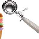 Commercial-Grade Ice Cream Scooper 3.25 oz, 18/ 8 Stainless Steel Cookie Scoop with Plastic Handle, Portion Control Disher Scoop for Bakeries, Restaurants & Dessert Shops, #10, Ivory