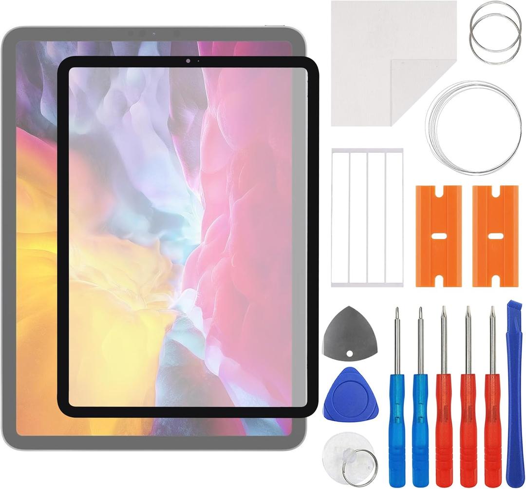 New Front Screen Glass Outer Panel Lens Replacement Compatible with iPad Pro 11 1st/ 2nd A1934 A1979 A1980 A2013 A2068 A2228 A2230 with OCA Upgraded Repair Kit-- No LCD Screen and Touch Digitizer