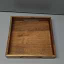Samhita Acacia Wood Serving Tray with Handles,Wooden Serving Tray, Snack Tray, Breakfast Tray, Great for, Breakfast, Coffee |Size- 10" x 10" x 1.75"
