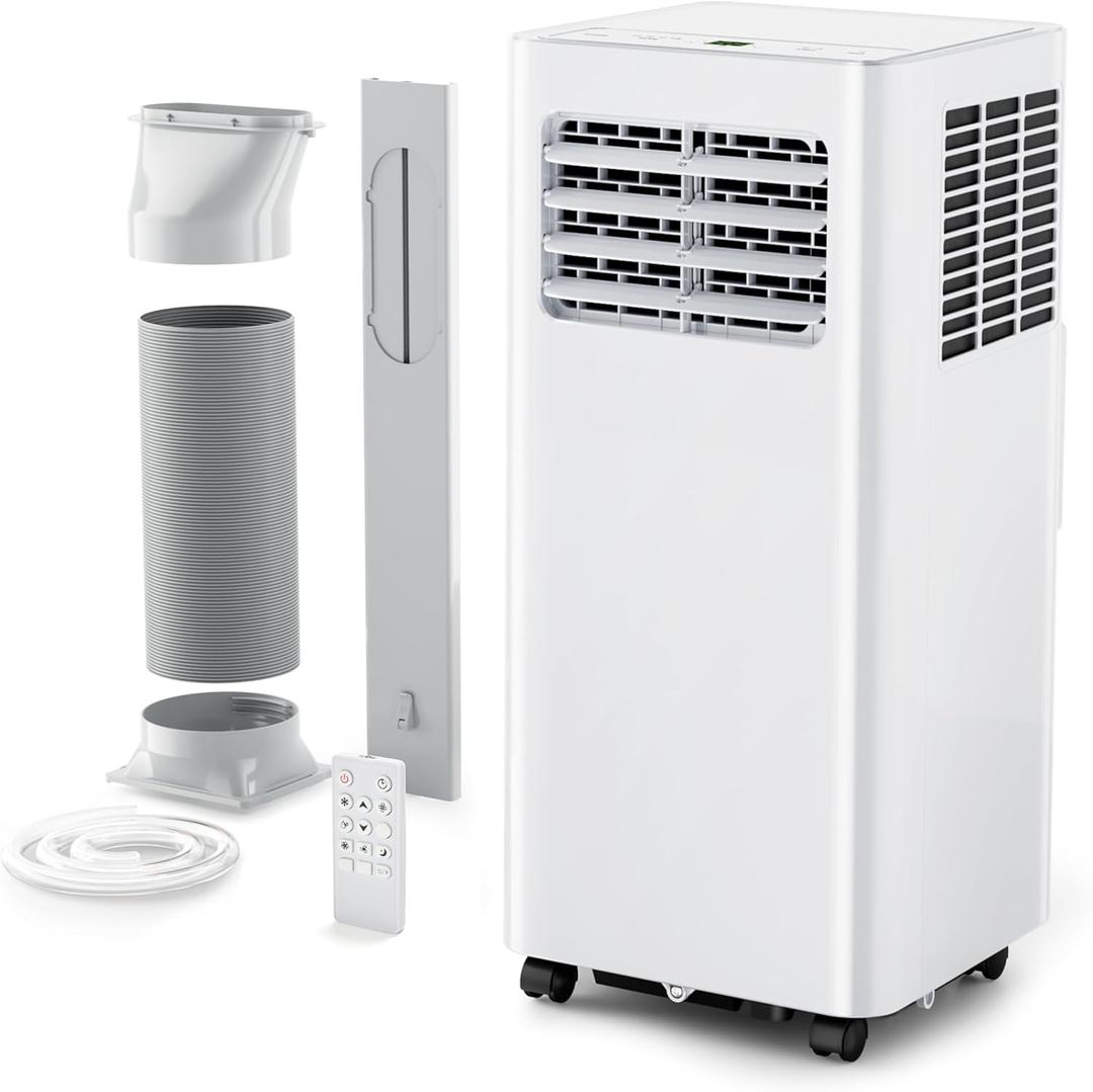 EUHOMY Portable Air Conditioners 8,000 Btu, Quiet Portable Cooling AC Up to 350 Sq.Ft. with Dehumidifier, Fan, Sleep Modes, 3-1 AC Unit with Remote Control & 24H Timer for Bedroom, Room, Apartments