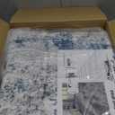 Area Rug Living Room Rugs: 8x10 Large Soft Indoor Carpet Modern Abstract Rug with Non Slip Rubber Backing for Under Dining Table Nursery Home Office Bedroom White Gray Blue (8' x 10')