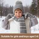 Kids Winter Hat Gloves Scarf Socks Set 4Pcs, Toddler Pom Beanie Warm Knit Scarf Fleece Mittens Socks for Girls Boys Aged 3-8 (Gray)
