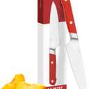 Misen 5.5" Utility Knife  High Carbon Japanese AUS-10 Stainless Steel  Hybrid German & Japanese Blade  Precision Kitchen Knife for Professionals & Home Cooks  Ultimate Cutting Performance - Red