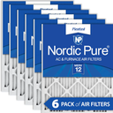 10x24x1 Pleated MERV 12 Air Filters 6 Pack, Actual Size (9.5 x 23.5 x 0.75)