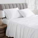 Linen Closet Luxury Cotton 1000 Thread Count Egyptian Cotton 4-Piece Sheet Set, Queen, Arctic White