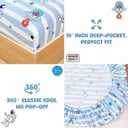 MICORAL Kids Twin Sheet Set Astronaut, 3 Pieces Sheets for Boys & Girls, Soft Printed Microfiber Bed Sheets, Deep Pocket Cozy Toddler Bedding Set
