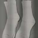 Running Unisex Cushioned Sole Arch Support Athletic Crew Socks, White,2 Pair, Size Medium (7-10)