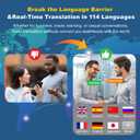 AI Real-Time Translation Earbuds,Wireless Earbuds,144 Languages Ear Buds,Two-Way Translator Earbuds, Ear pods Wireless,HD Sound Bluetooth Translating Earbuds for Travel, Business,Learning (Blue A)