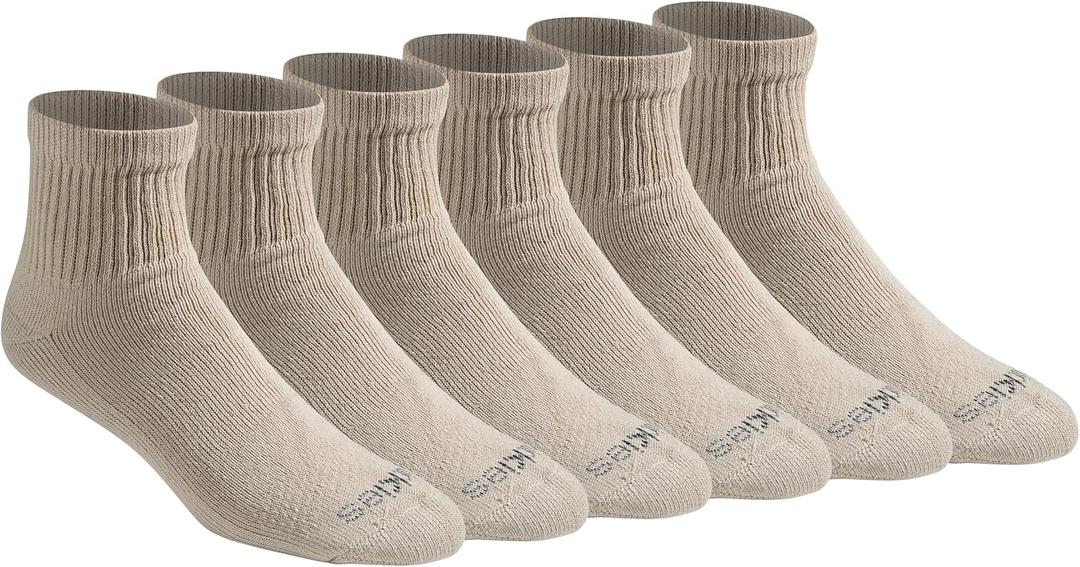 Dickies Men's Dri-Tech Moisture Control Quarter Socks, (6 Pairs) (Large)