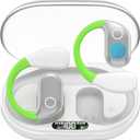 Open Ear Bluetooth 5.4 Wireless Earbuds, 55H Playtime LED Digital Display, Secure Fit with Ear Hooks, Stereo Sound, ENC Mic, IPX7 Waterproof Sports Earphones for Running, Workout & Office