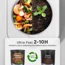 1 Gallon Electric Kitchen Composter, Smart Mill Food Recycler with Large Touch Screen, Compost Bin Indoor with 4 Sharktooth Blades, 0.5kWh Per Cycle Energy-efficient, Odorless, Low Noise,Auto-Cleaning
