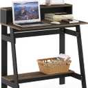 Furinno Simplistic A Frame Computer Desk, 17.9"D x 31.6"W x 35.5"H, Columbia Walnut