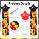 2 Sets Graduation Balloon Column Stand Kit with Balloons Prom Send off 2026 Grad Prom Themed Decor Black Red Balloon Tower Stand for Floor Grad School & College Celebration Party Supplies