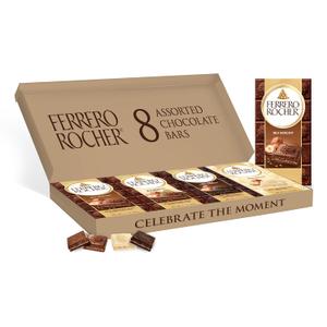 Ferrero Rocher Premium Chocolate Bars, 8 Count Variety Pack, Individually Wrapped, 3.1 oz Each (EXP 10/04/25)