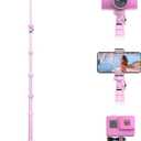 UBeesize 88 Flexible Phone Tripod with 14.95 Gooseneck, Remote and Phone Holder, Overhead Cell Phone StandSelfie Stick for Video Recording, Compatible with iPhone Android Phone, Camera Pink