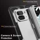 for Google Pixel 9 Pro Fold Case with S Pen Holder & Stylus Pen,Hard PC Shockproof Cover with Magnetic Hinge Protection and Kickstand & Built-in Screen Protector for Pixel Fold 2 2024(Silver)