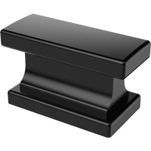Alzassbg 10 Pack Matt Black Cabinet Knobs, 1.46 Inch(37mm) Rectangle Kitchen Hardware Knobs for Cabinets and Drawers AL6061MB