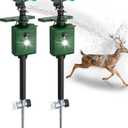 Motion-Activated Sprinkler, Solar Animal Repellent Outdoor - Deer Cat Deterrent with Motion Sensor & Flashing Lights, Protects Yard & Garden from Deer, Cats, Raccoons