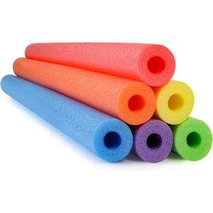 Hanaive 6 Pack Pool Noodles Swimming Floating Foam Tube 52 Inch Hollow Swim Noodles Bulk Floats Heavy Duty for Swimming Decoration Craft Projects Multi-Purpose (Colorful)